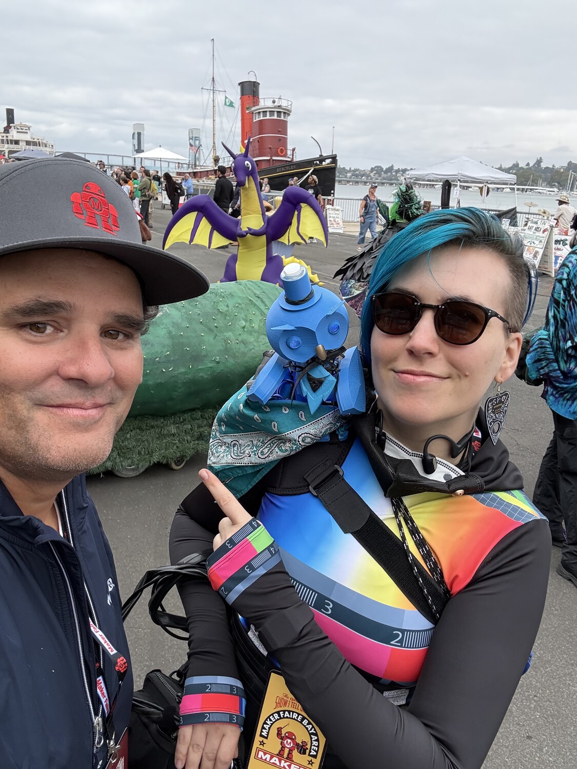 Alex Glow with her companion robot