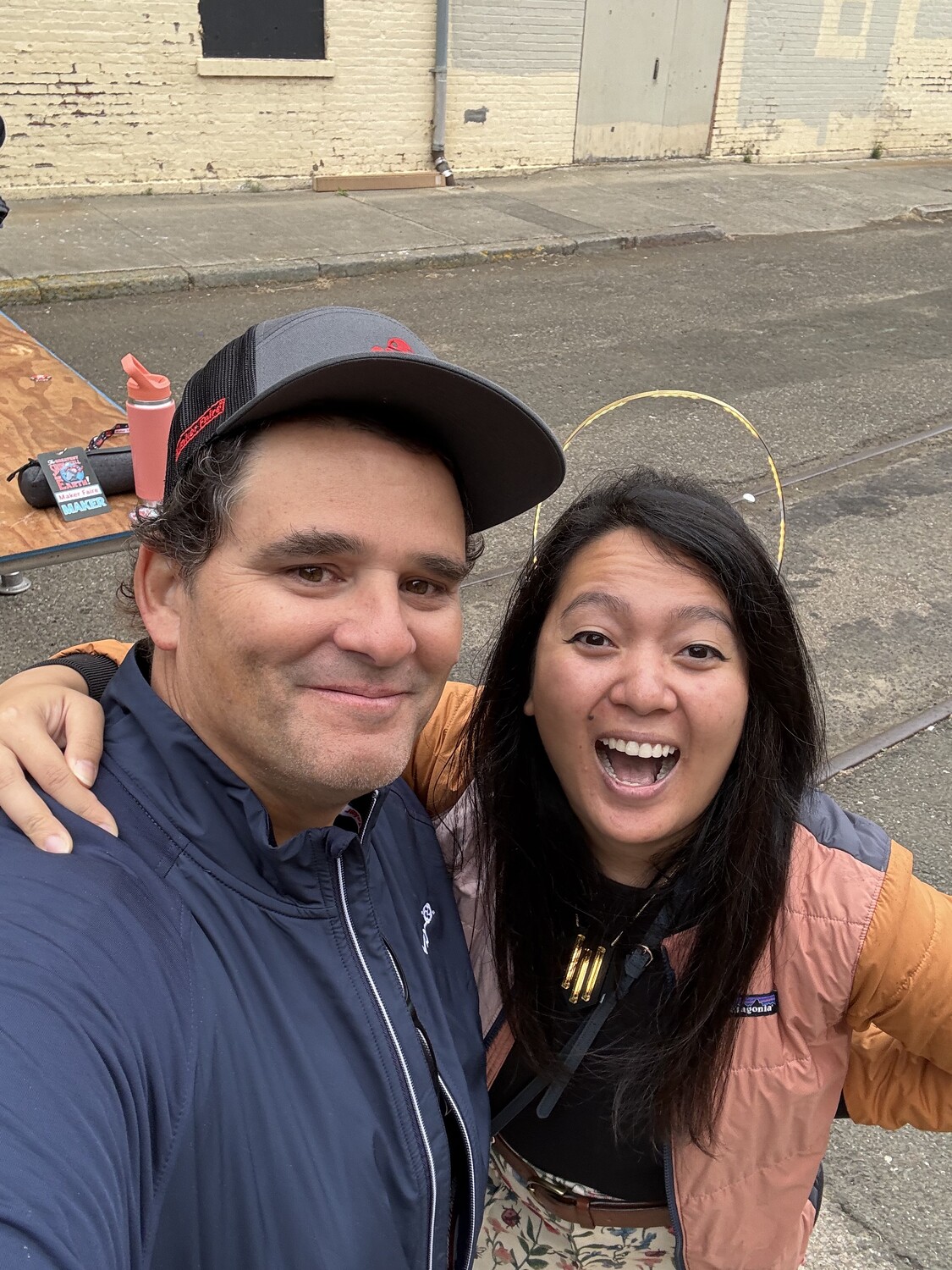 Charlyn Gonda presenting wearable LED accessories