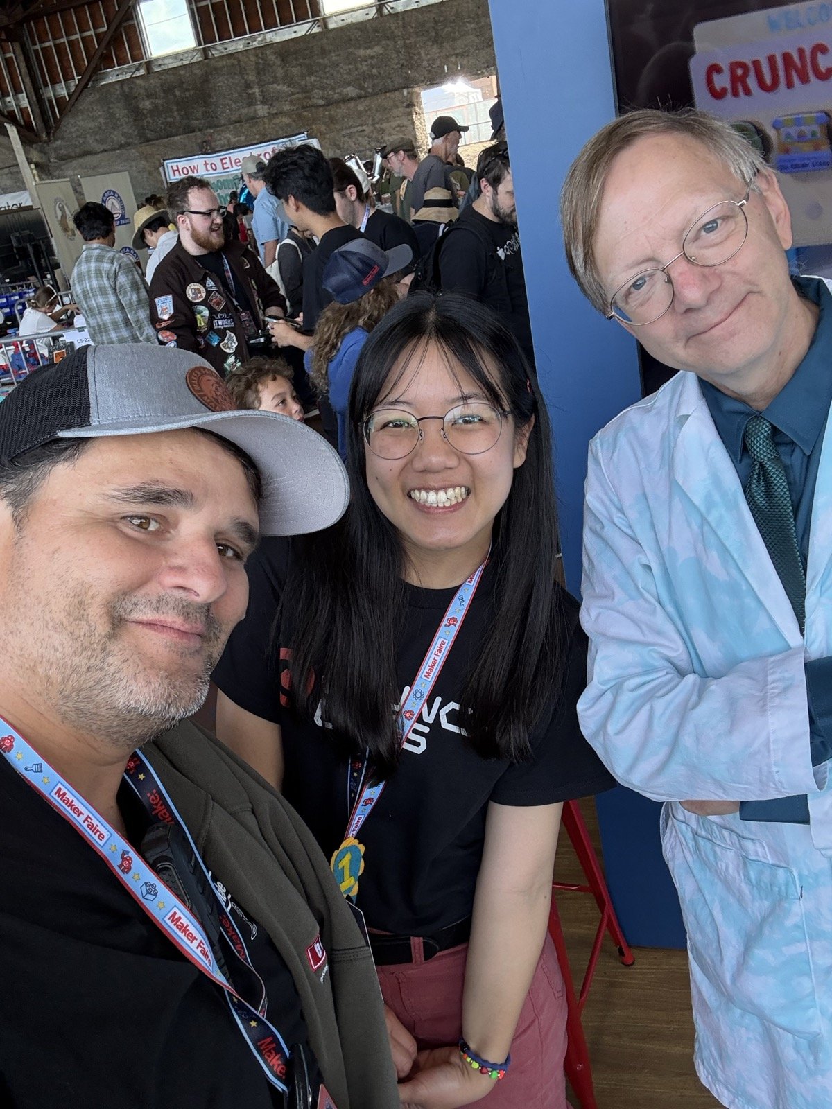 Mario Cruz with Bam Singhasaneh and Science Bob Pflugfelder of CrunchLabs