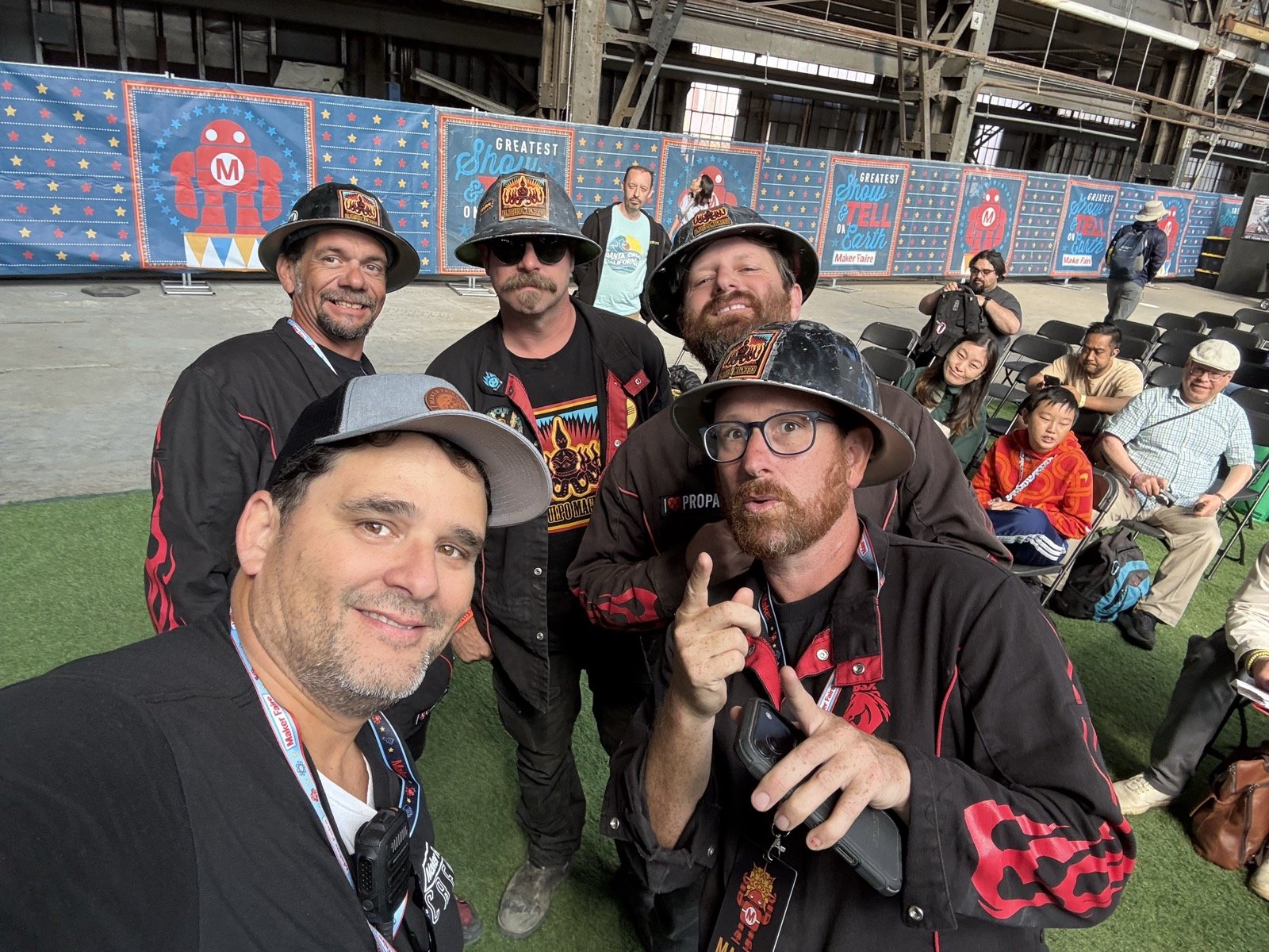 Selfie with the El Pulpo Magnifico hard hat crew