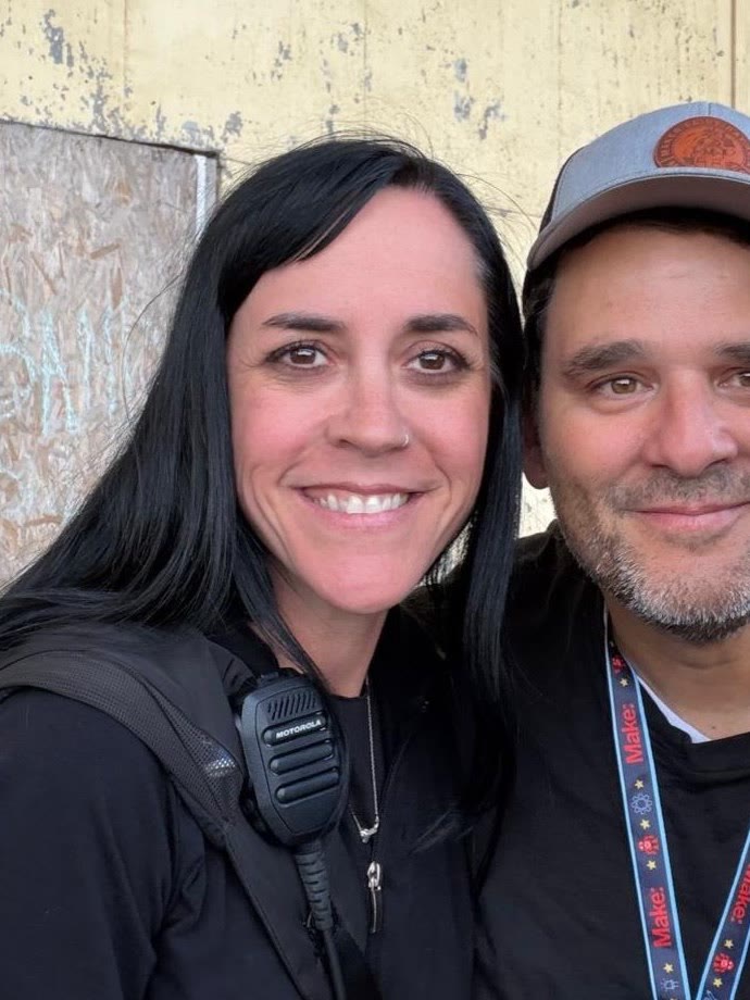 Selfie of Mario Cruz with Jamie of the Maker Faire Bay Area crew