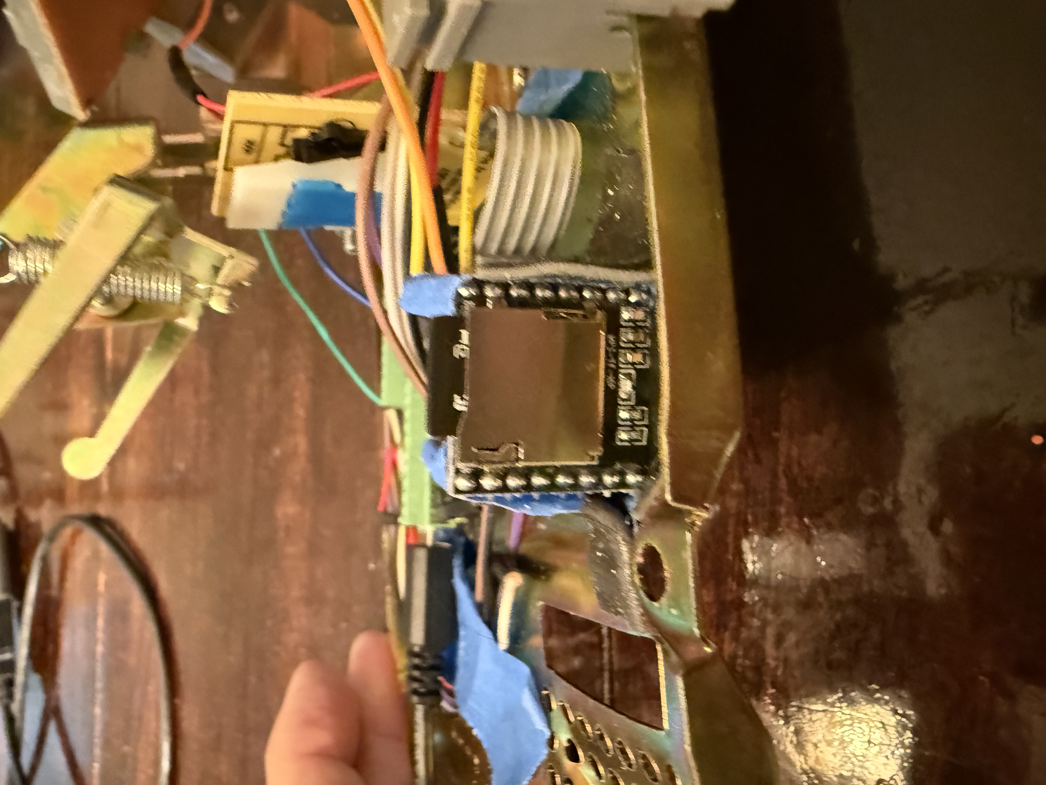 DFPlayer Mini with SD card slot mounted inside the phone