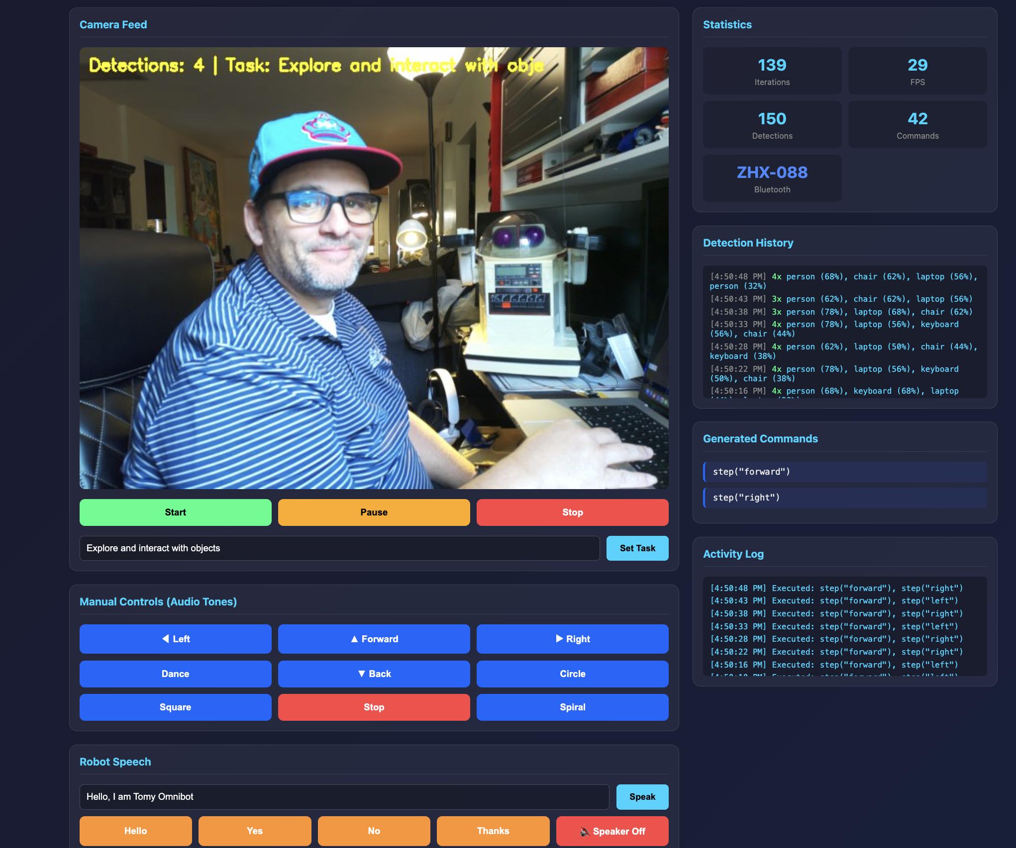 Tomy Omnibot AI Dashboard